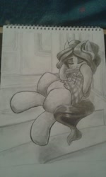 Size: 960x1600 | Tagged: safe, artist:muffinm, artist:shinodage, imported from derpibooru, oc, oc only, oc:nikita, pony, harmonica, musical instrument, solo, traditional art