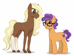 Size: 3579x2707 | Tagged: safe, artist:askbubblelee, imported from derpibooru, oc, oc only, oc:cocoa nutt, oc:peter nutt, earth pony, pony, saddle arabian, coat markings, couple, cute, duo, facial markings, female, glasses, height difference, husband and wife, looking at each other, male, mare, married couple, oc x oc, shipping, simple background, smiling, socks (coat marking), socks (coat markings), stallion, star (coat marking), straight, white background