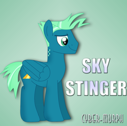 Size: 3703x3655 | Tagged: safe, artist:cyber-murph, imported from derpibooru, sky stinger, pegasus, pony, top bolt, male, signature, solo, stallion