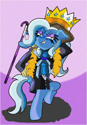 Size: 600x860 | Tagged: safe, artist:chillichilly, imported from derpibooru, trixie, pony, brook, cane, clothes, cosplay, costume, crown, female, jewelry, magician, one piece, regalia, solo