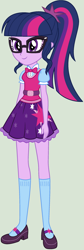 Size: 960x2856 | Tagged: safe, artist:ra1nb0wk1tty, imported from derpibooru, sci-twi, twilight sparkle, equestria girls, bowtie, clothes, cute, female, glasses, mary janes, ponytail, shoes, skirt, socks, solo