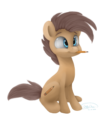 Size: 708x840 | Tagged: safe, artist:chibadeer, imported from derpibooru, oc, oc only, earth pony, pony, male, mouth hold, pencil, simple background, sitting, solo, stallion, transparent background