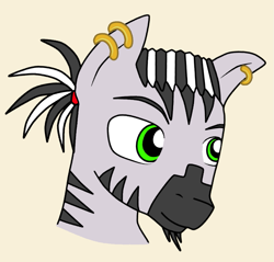 Size: 1011x965 | Tagged: safe, artist:theonewithoutaname, imported from derpibooru, oc, oc only, oc:abioye, pony, zebra, bust, face, portrait, simple background, solo