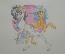 Size: 2443x2046 | Tagged: safe, artist:biskhuit, imported from derpibooru, oc, oc only, oc:tropical bloom, earth pony, pony, cloven hooves, female, flower, flower in hair, high res, mare, traditional art