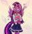Size: 600x621 | Tagged: safe, artist:jellopopsicle, imported from derpibooru, twilight sparkle, alicorn, anthro, book, clothes, female, glasses, school uniform, solo, spread wings, twilight sparkle (alicorn)