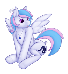 Size: 2000x2191 | Tagged: safe, artist:daf, imported from derpibooru, oc, oc only, oc:starburn, original species, pegasus, plush pony, pony, female, implied transformation, jewelry, living doll, necklace, plushie, plushification, price tag, solo, transformation