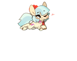 Size: 1280x1024 | Tagged: safe, artist:kapusha-blr, imported from derpibooru, coco pommel, earth pony, pony, animated, blushing, female, gif, heart, one eye closed, solo, wink