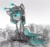 Size: 530x499 | Tagged: safe, artist:alloyrabbit, imported from derpibooru, oc, oc only, oc:orchid, kaiju pony, monster pony, building, city, cute, looking at you, macro, monster mare, partial color, sitting, sketch, solo