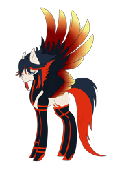 Size: 1451x2000 | Tagged: safe, artist:minelvi, imported from derpibooru, pegasus, pony, female, kill la kill, mare, ponified, ryuko matoi, simple background, solo, transparent background