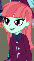 Size: 222x400 | Tagged: safe, imported from derpibooru, screencap, melon mint, equestria girls, friendship games, background human, clothes, crystal prep academy uniform, female, school uniform, solo