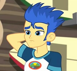 Size: 514x480 | Tagged: safe, imported from derpibooru, screencap, flash sentry, equestria girls, legend of everfree, camp everfree outfits, confused, male, solo