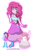 Size: 1024x1621 | Tagged: safe, artist:yogfan, imported from derpibooru, pinkie pie, oc, oc:rose pie, hybrid, equestria girls, balloon, boots, bracelet, clothes, crossover, disguise, disguised diamond, female, four eyes, fusion, fusion:pinkie pie, fusion:rose quartz (steven universe), gem, gem (race), gem fusion, high heel boots, hybrid fusion, jewelry, multiple eyes, quartz, rose quartz (gemstone), rose quartz (steven universe), shield, skirt, solo, steven universe, sword, weapon