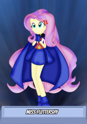 Size: 2480x3508 | Tagged: safe, artist:jucamovi1992, imported from derpibooru, fluttershy, equestria girls, alternate universe, clothes, costume, crossover, dc comics, dc universe, female, miss martian, smiling, solo