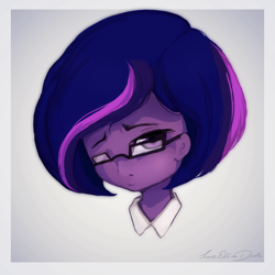 Size: 760x760 | Tagged: safe, artist:isaeliseduk, imported from derpibooru, sci-twi, twilight sparkle, equestria girls, bust, female, portrait, solo