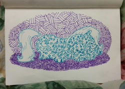 Size: 1280x907 | Tagged: safe, artist:shoeunit, imported from derpibooru, trixie, pony, unicorn, eyes closed, female, prone, sleeping, solo, traditional art