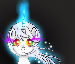 Size: 700x600 | Tagged: safe, artist:php23, deleted from derpibooru, imported from derpibooru, oc, oc only, alicorn, pony, bust, dark magic, female, magic, solo, sombra eyes