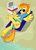 Size: 3024x4176 | Tagged: safe, artist:tacomytaco, imported from derpibooru, spitfire, pegasus, pony, absurd resolution, beach, belly button, chest fluff, clothes, cooler, drink, female, ice, midriff, relaxing, solo, spread wings, swimsuit, towel, wings