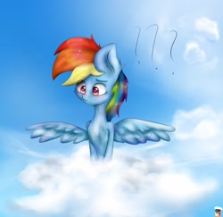Size: 1806x1759 | Tagged: safe, artist:generallegion, artist:zefirka, imported from derpibooru, rainbow dash, cloud, cloudy, collaboration, female, sky, solo