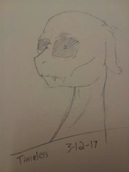 Size: 900x1200 | Tagged: safe, artist:knightsmile, imported from derpibooru, oc, oc only, oc:timeless, bat pony, pony, solo, traditional art