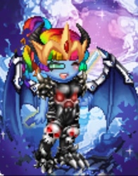 Size: 768x978 | Tagged: safe, imported from derpibooru, rainbow dash, human, armor, female, gaia online, happy, humanized, katana, smiling, solo, sword, weapon