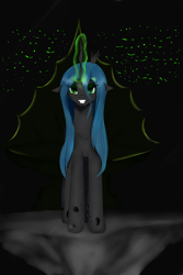 Size: 1000x1500 | Tagged: safe, artist:ruanshi, imported from derpibooru, queen chrysalis, changeling, changeling queen, female, throne