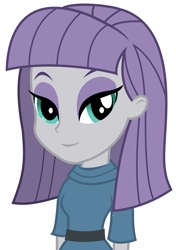 Size: 3400x4820 | Tagged: safe, artist:lifes-remedy, artist:remcmaximus, edit, imported from derpibooru, maud pie, equestria girls, absurd resolution, clothes, female, inverted mouth, lidded eyes, looking at you, makeup, maudabetes, pretty, simple background, smiling, solo, vector, when she smiles, white background
