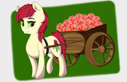 Size: 5950x3850 | Tagged: safe, artist:lula-moonarts, imported from derpibooru, roseluck, earth pony, pony, absurd resolution, female, flower, mare, rose, solo, wheelbarrow