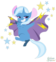 Size: 1412x1552 | Tagged: safe, artist:glitterstar2000, imported from derpibooru, trixie, pony, unicorn, chest fluff, chibi, female, grin, simple background, smiling, solo, stars, transparent background