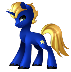 Size: 1762x1780 | Tagged: safe, artist:scarlet-spectrum, imported from derpibooru, oc, oc only, oc:gold star, pony, unicorn, commission, green eyes, looking back, male, simple background, smiling, solo, stallion, transparent background