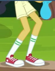 Size: 351x453 | Tagged: safe, imported from derpibooru, snails, equestria girls, legend of everfree, clothes, converse, legs, pictures of legs, shoes, shorts, sneakers, socks, solo