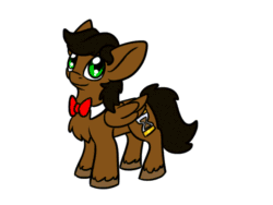 Size: 640x480 | Tagged: safe, artist:usagi-zakura, imported from derpibooru, pony, animated, chibi angel doctor, doctor who, eleventh doctor, gif, male, simple background, solo, stallion, white background