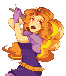 Size: 1222x1399 | Tagged: safe, artist:kalthedestroyer, imported from derpibooru, adagio dazzle, equestria girls, rainbow rocks, female, looking at you, microphone, simple background, singing, solo, white background