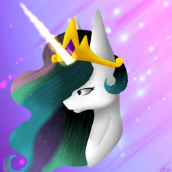 Size: 2000x2000 | Tagged: safe, artist:blackarachnia58, imported from derpibooru, princess celestia, alicorn, pony, bust, crown, female, jewelry, mare, portrait, regalia, solo