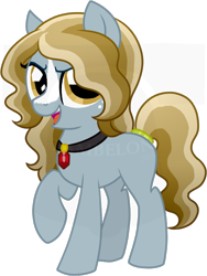 Size: 648x863 | Tagged: safe, artist:tambelon, imported from derpibooru, oc, oc only, oc:bedtime story, crystal pony, pony, female, jewelry, mare, pendant, ponysona, solo, watermark