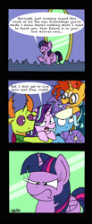 Size: 1413x3414 | Tagged: safe, artist:bobthedalek, imported from derpibooru, starlight glimmer, sunburst, thorax, trixie, twilight sparkle, alicorn, changedling, changeling, pony, unicorn, celestial advice, comic, cropped, dialogue, freeloader, hilarious in hindsight, inconvenient, inconvenient starlight, inconvenient trixie, king thorax, skewed priorities, that was fast, twilight is not amused, twilight sparkle (alicorn), twilight sparkle is not amused, twilight's castle, unamused