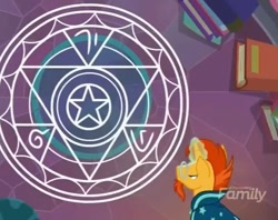 Size: 546x432 | Tagged: safe, imported from derpibooru, screencap, starlight glimmer, sunburst, pony, celestial advice, magic, magic circle, pentagram, summoning circle