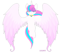 Size: 1036x876 | Tagged: safe, artist:little903, imported from derpibooru, princess flurry heart, alicorn, pony, eyes closed, female, older, simple background, solo, spread wings, transparent background