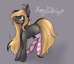 Size: 2267x1957 | Tagged: safe, artist:harmonyskish, imported from derpibooru, oc, oc only, earth pony, pony, clothes, female, mare, socks, solo, striped socks, tongue out