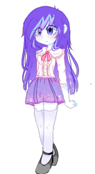 Size: 421x766 | Tagged: safe, artist:windymils, imported from derpibooru, oc, oc only, oc:windy, equestria girls, clothes, cute, equestria girls-ified, female, mary janes, ocbetes, raised leg, shoes, simple background, skirt, socks, solo, standing, thigh highs, transparent background, zettai ryouiki