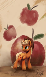 Size: 1024x1702 | Tagged: safe, artist:insanerobocat, imported from derpibooru, part of a set, applejack, pony, cowboy hat, cutie mark, female, freckles, hat, signature, smiling, solo, stetson