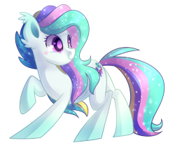 Size: 2338x2000 | Tagged: safe, artist:drawntildawn, imported from derpibooru, oc, oc only, oc:glitter glam, pegasus, pony, female, mare, raised hoof, simple background, smiling, solo, transparent background
