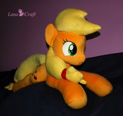 Size: 1440x1366 | Tagged: safe, artist:lanacraft, imported from derpibooru, applejack, pony, beanie (plushie), irl, life size, photo, plushie