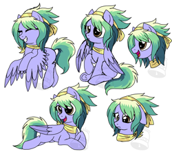 Size: 900x816 | Tagged: safe, artist:tambelon, imported from derpibooru, oc, oc only, oc:fairy tale, pegasus, pony, bandana, female, sketch, sketch dump, solo, watermark