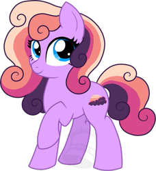 Size: 637x700 | Tagged: safe, artist:tambelon, imported from derpibooru, oc, oc only, oc:morning blush, earth pony, pony, female, mare, solo, watermark