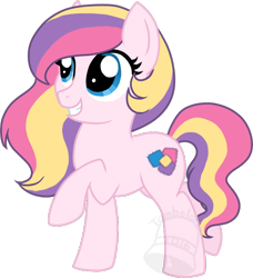 Size: 638x700 | Tagged: safe, artist:tambelon, imported from derpibooru, oc, oc only, oc:quiltwork, earth pony, pony, female, mare, solo, watermark