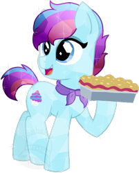 Size: 562x700 | Tagged: safe, artist:tambelon, imported from derpibooru, oc, oc only, oc:crystal crumble, crystal pony, pony, female, food, mare, simple background, solo, transparent background, watermark