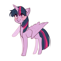 Size: 1024x1024 | Tagged: safe, artist:ms-xana, imported from derpibooru, twilight sparkle, alicorn, pony, female, mare, simple background, solo, twilight sparkle (alicorn), white background