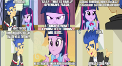 Size: 1640x884 | Tagged: safe, edit, edited screencap, imported from derpibooru, screencap, flash sentry, twilight sparkle, equestria girls, equestria girls (movie), rainbow rocks, image macro, meme