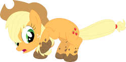 Size: 3585x1765 | Tagged: safe, artist:porygon2z, imported from derpibooru, applejack, earth pony, pony, look before you sleep, female, mud, muddy, simple background, solo, transparent background, vector