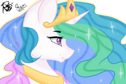 Size: 1600x1066 | Tagged: safe, artist:princesssnowfreeze, imported from derpibooru, princess celestia, alicorn, pony, crown, female, jewelry, mare, peytral, regalia, simple background, smiling, transparent background